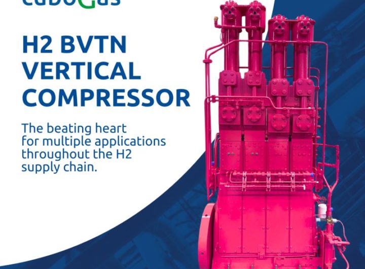 Cubogas lancia il nuovo compressore a idrogeno H2 BVTN Vertical Compressor